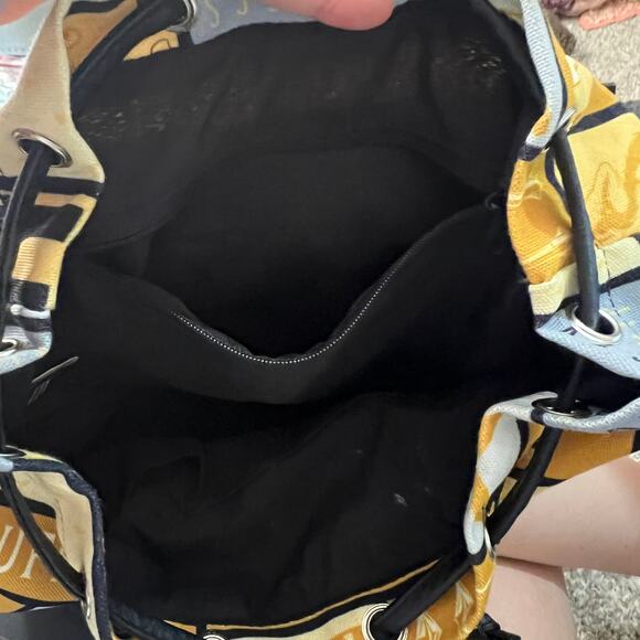 Harry Potter Hufflepuff House Block Pattern Knapsack Backpack Adjustable Straps - Picture 6 of 10